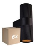 Lot 6x Nordlux Kyklop Applique Murale Aluminium Noir Up & Down | Convient pour 2x GU10