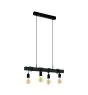 Eglo Suspension Luminaire Townshend Acier Bois Noir | IP20 - Convient pour 4x E27 