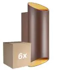 Voordeelpak 6x Nordlux Nico Wandlamp Aluminium Roestig Up & Down | IP54 - Geschikt voor 2x GU10